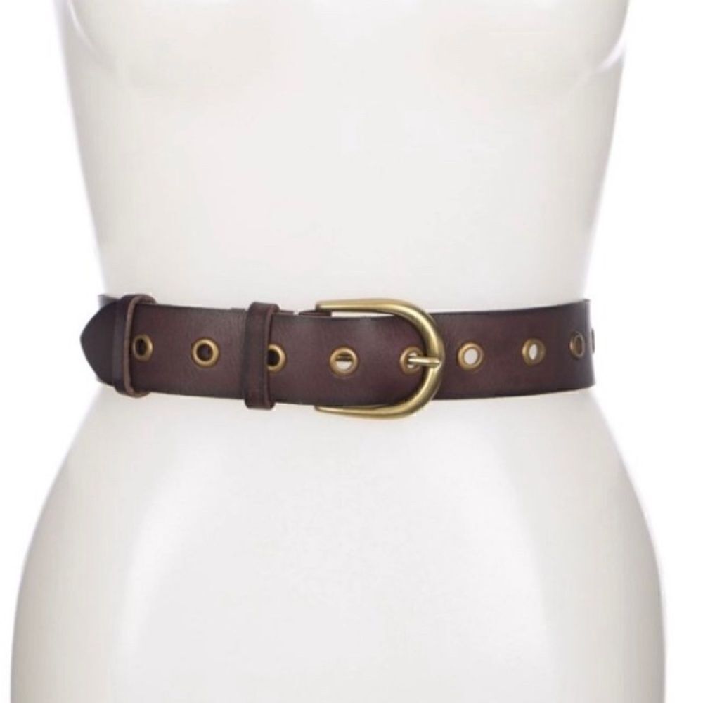 NWT Frye Grommet Brown Leather Belt